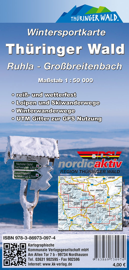 WK Wintersportkarte Thüringer Wald "Ruhla - Großbreitenbach"