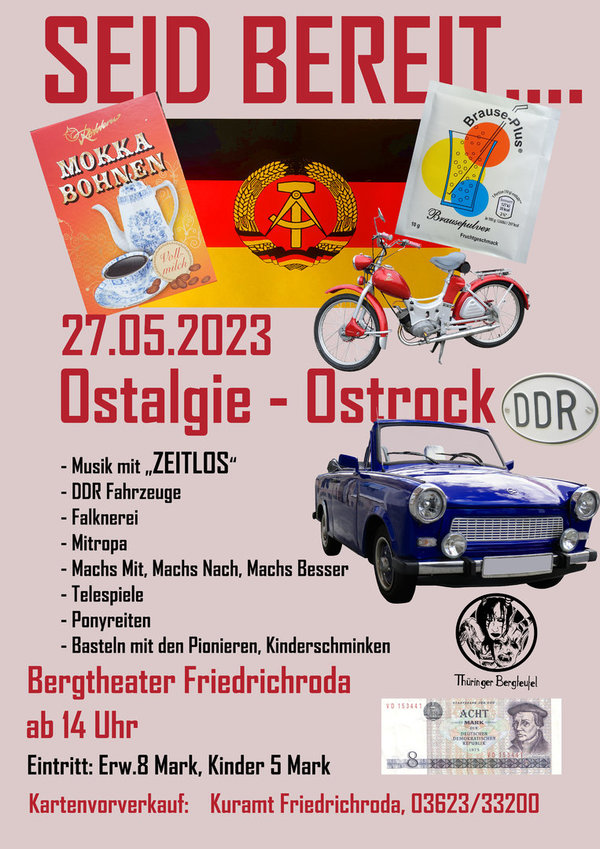 Ostalgie - Ostrock im Bergtheater KARTE ERWACHSENE 8,- EUR am 27.05.2023